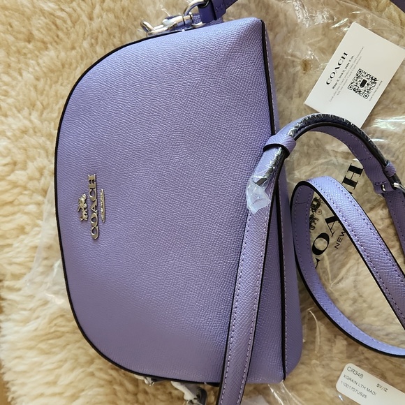NWT Coach Light Violet Madi Crossgrain Leather Crossbody Bag 💜🩶🎁 - Picture 16 of 17